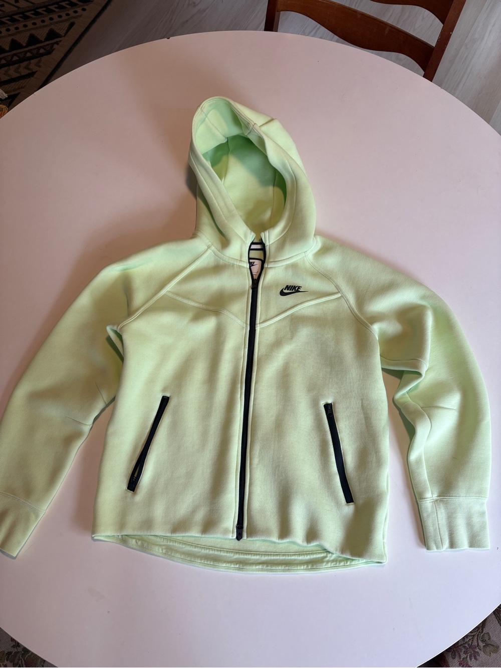 Nike Kids Full-Zip Hoodie in Pale Green
